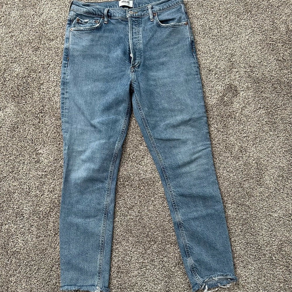 Agolde Women’s Nico Button-Fly Raw Hem Jeans - Size 29